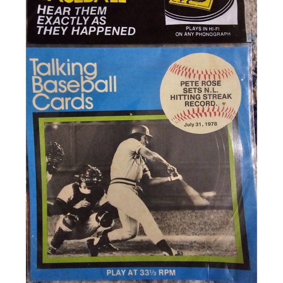1979 CMC Talking Baseball Cards Pete Rose Cincinnati Reds 33.3 RPM Record USA - Picture 2 of 8
